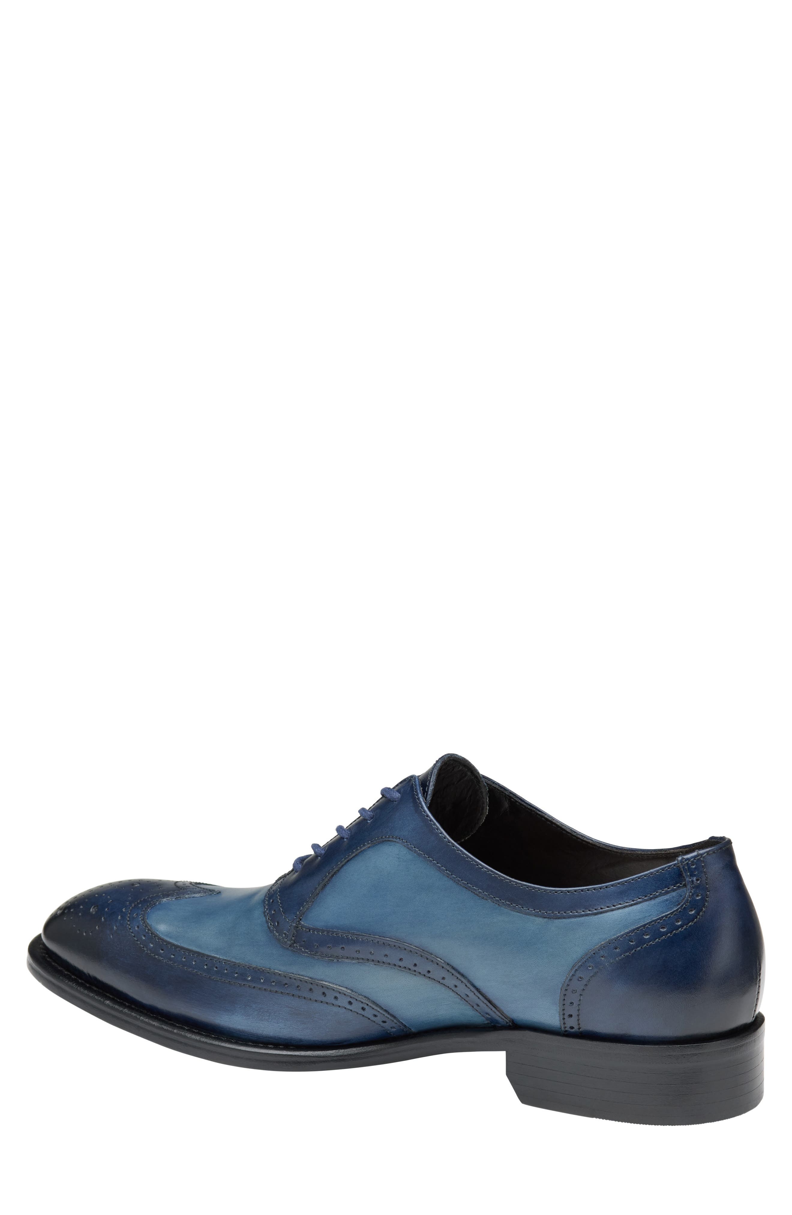 Johnston & Murphy Ellsworth Wingtip Derby, Alternate, color, Navy Italian Calfskin