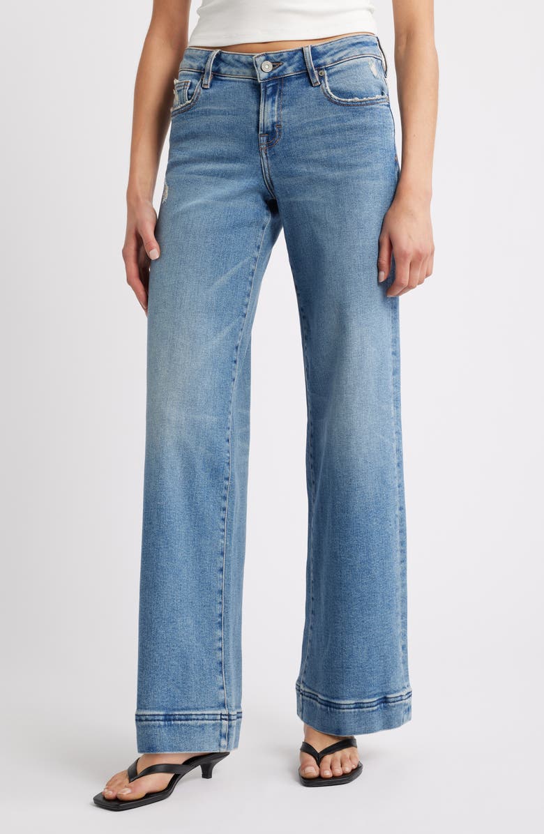 HIDDEN JEANS Low Rise Wide Leg Jeans, Main, color, Med Wash