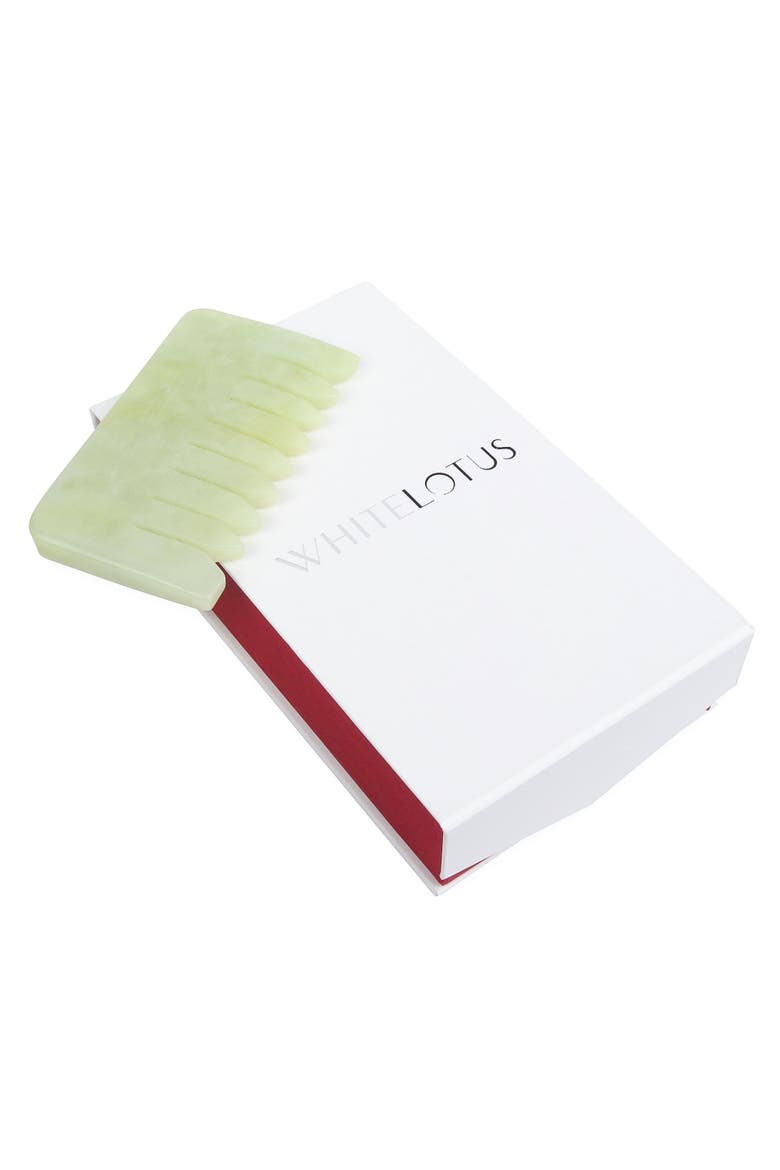 Luxurious Jade Crystal Gua Sha Comb, Alternate, color, Green