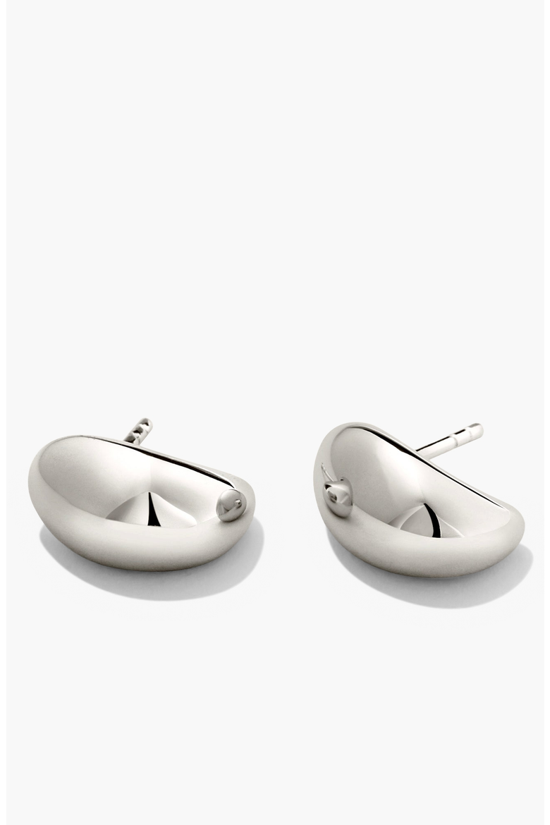 Dôme Huggies Earrings, Alternate, color, Sterling Silver