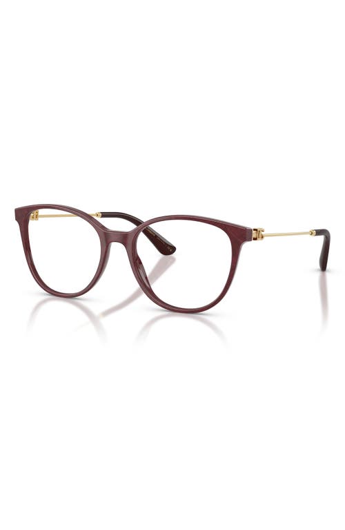 Dolce & Gabbana Dolce&gabbana 54mm Butterfly Optical Glasses In Lace Bordeaux/yellow Gold