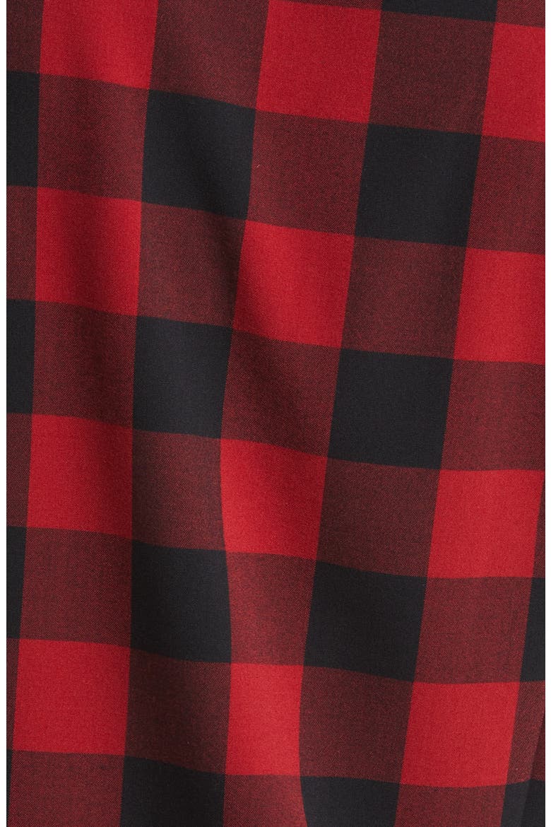 Men's City Trim Fit Buffalo Check Stretch Flannel Button-Down Shirt, Alternate, color, RED AND BLACK BUFFALO