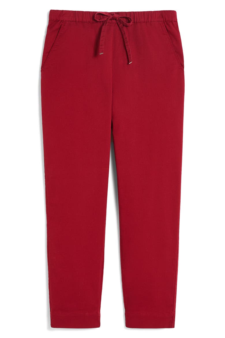 Mara Drawstring Stretch Cotton Pants, Alternate, color, RED RUTHENIUM