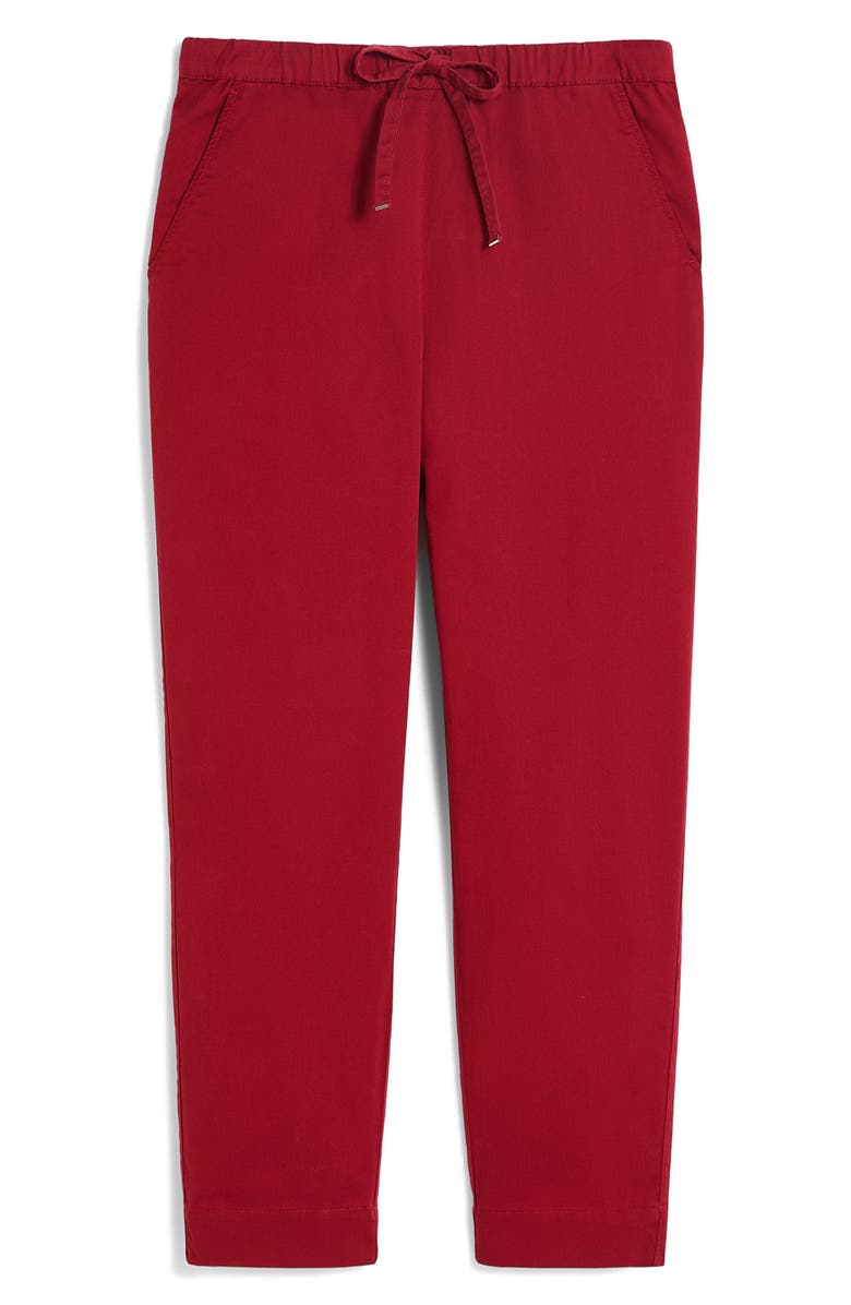 MM by Max Mara Mara Drawstring Stretch Cotton Pants, Alternate, color, Red Ruthenium