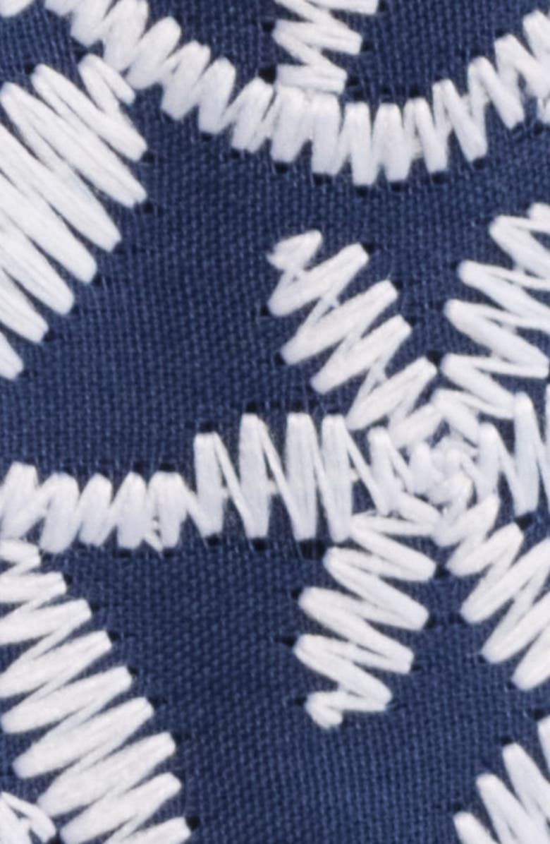 Julia Jordan Embroidered Square Neck Dress, Alternate, color, Navy Ivory