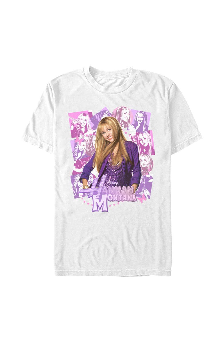 Hannah Montana Men's Hannah Montana Teen Star Collage Graphic T-Shirt, Main, color, White