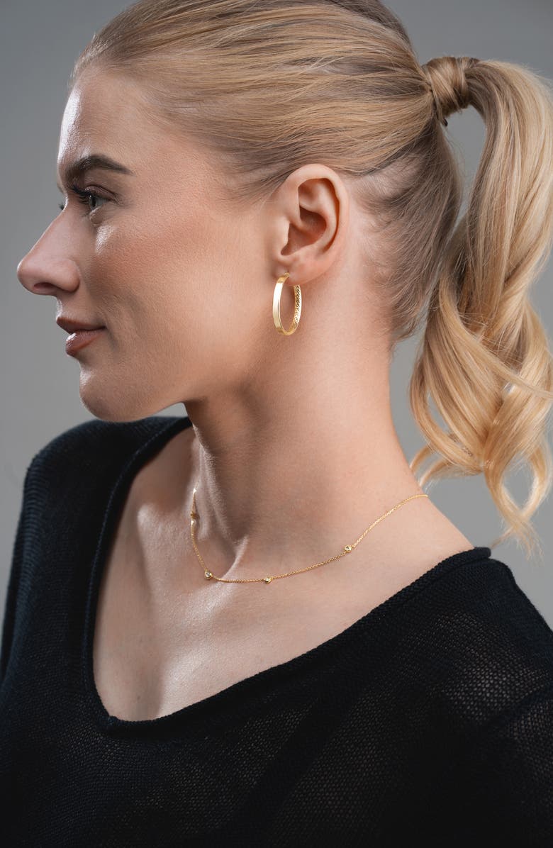 Bony Levy 14K Gold Faceted Inside Out Hoop Earrings, Alternate, color, 