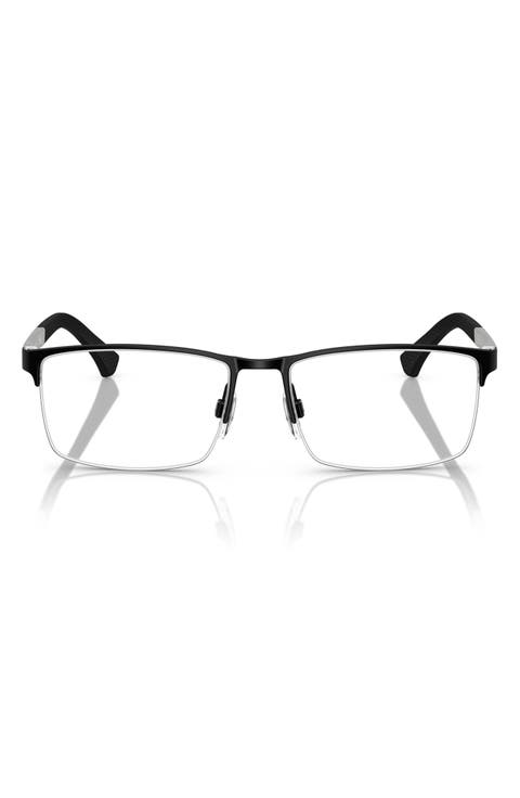 Giorgio Armani 55mm Semirimless Rectangular Optical Glasses