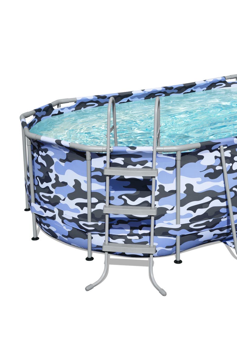 Bestway Steel Pro Max Oval Pool Set 14' X 8'2" X 39.5" Blue Camopump & Ladder, Alternate, color, 
