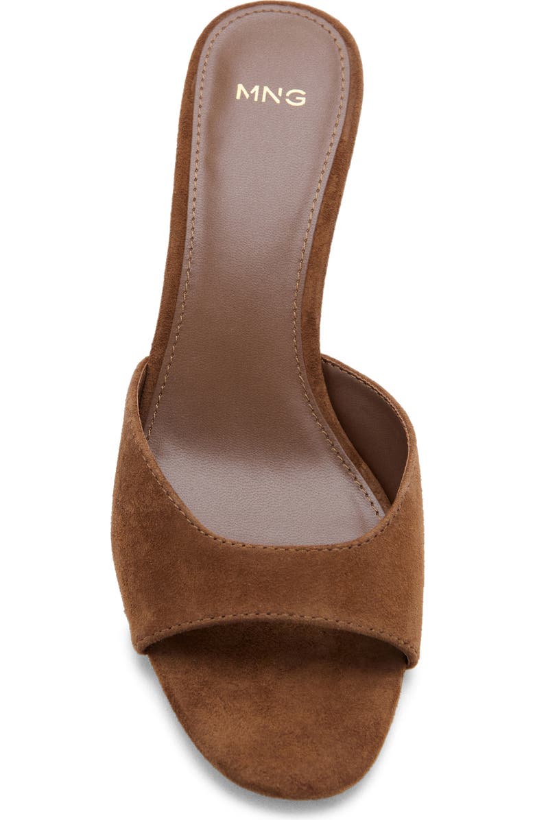 MANGO Funnel Heel Slide Sandal, Alternate, color, Leather