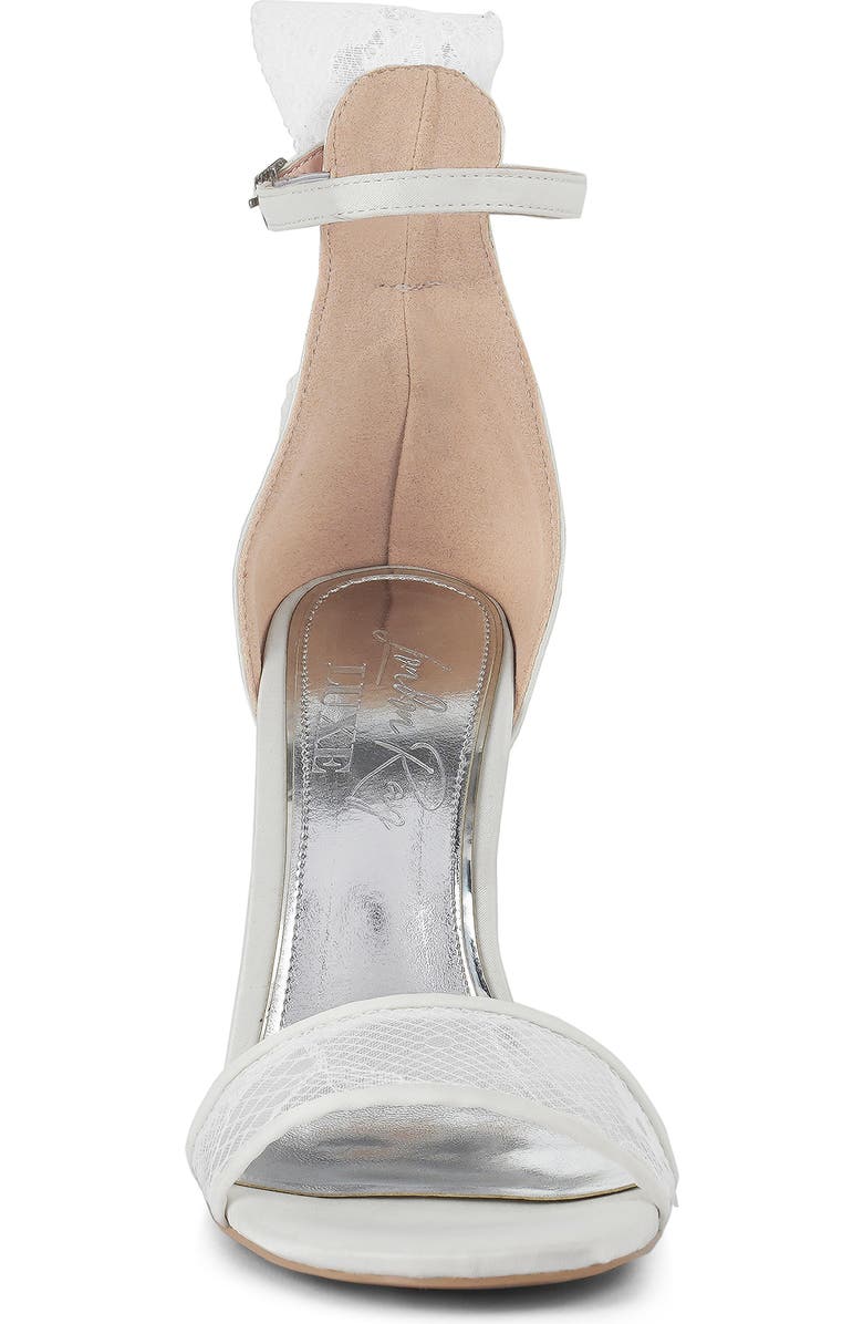 LONDON RAG Delancy Lace Bow Satin Stiletto Sandal, Alternate, color, White