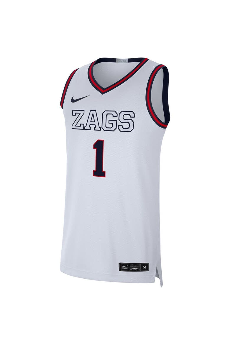 Men's Nike # White Gonzaga Bulldogs Limited Basketball Jersey, Alternate, color, White