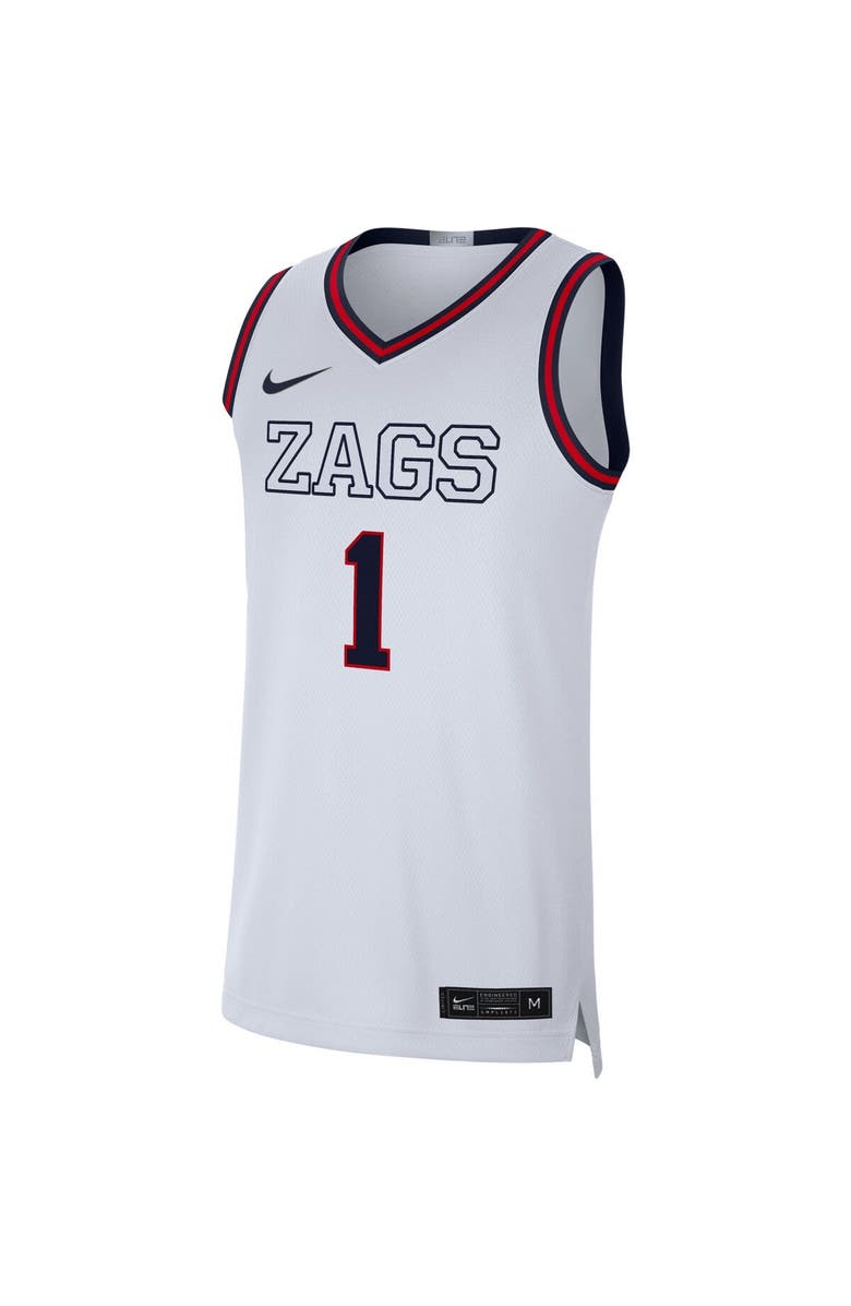 Nike Men's Nike # White Gonzaga Bulldogs Limited Basketball Jersey, Alternate, color, White