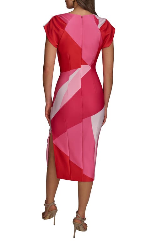 Donna Karan New York Pleated Sheath Dress In Audacious Multi