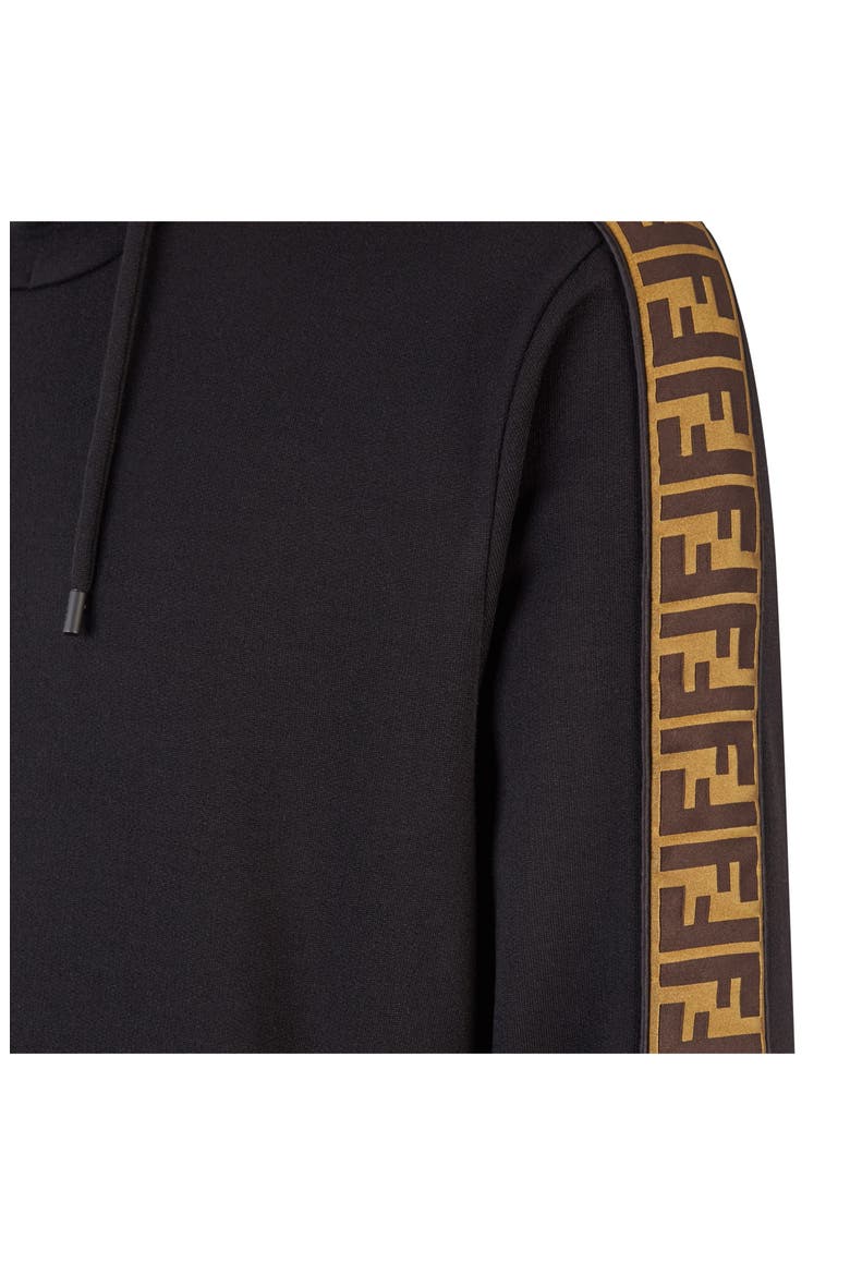 Taped FF Motif Hooded Sweatshirt, Alternate, color, NERO