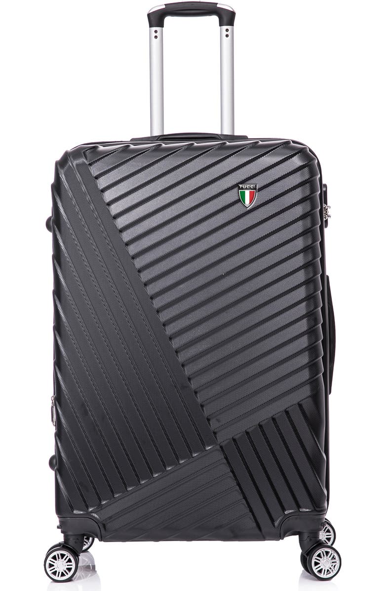 TUCCI Volaro Hardshell 3-Piece Spinner Luggage Set, Main, color, Black