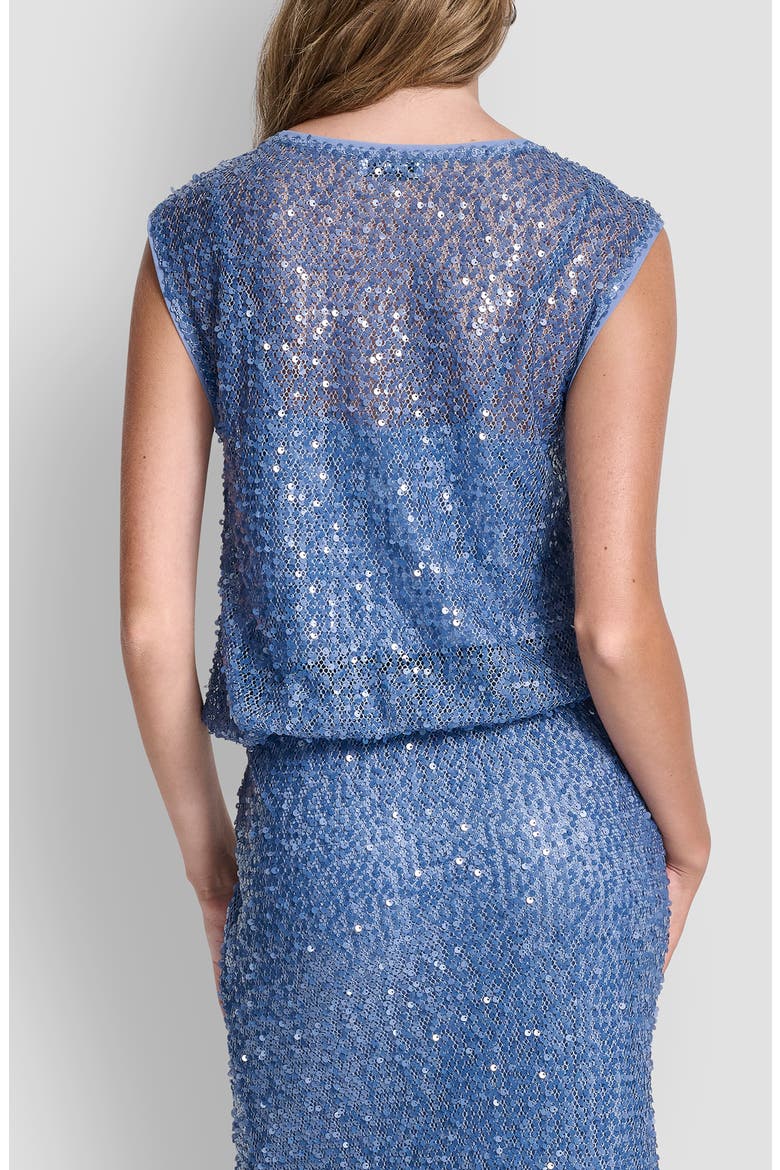 Bubble Hem Sequin Sleeveless Knit Top, Alternate, color, LIBERTY SKY