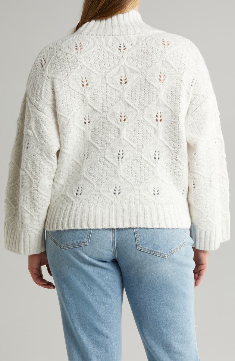 ASOS DESIGN Curve Cable Stitch Turtleneck Sweater, Alternate, color, 