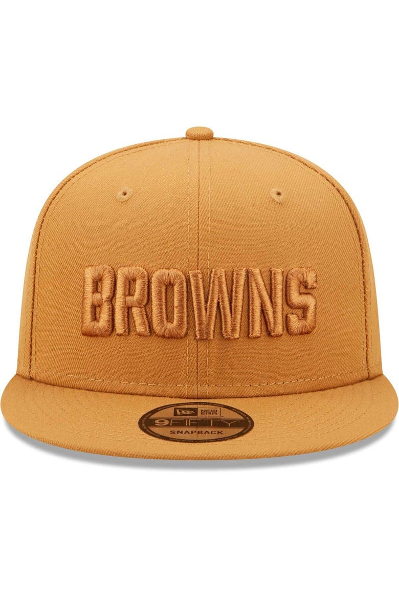 Men's New Era Brown Cleveland Browns Color Pack 9FIFTY Snapback Hat, Alternate, color, Brown