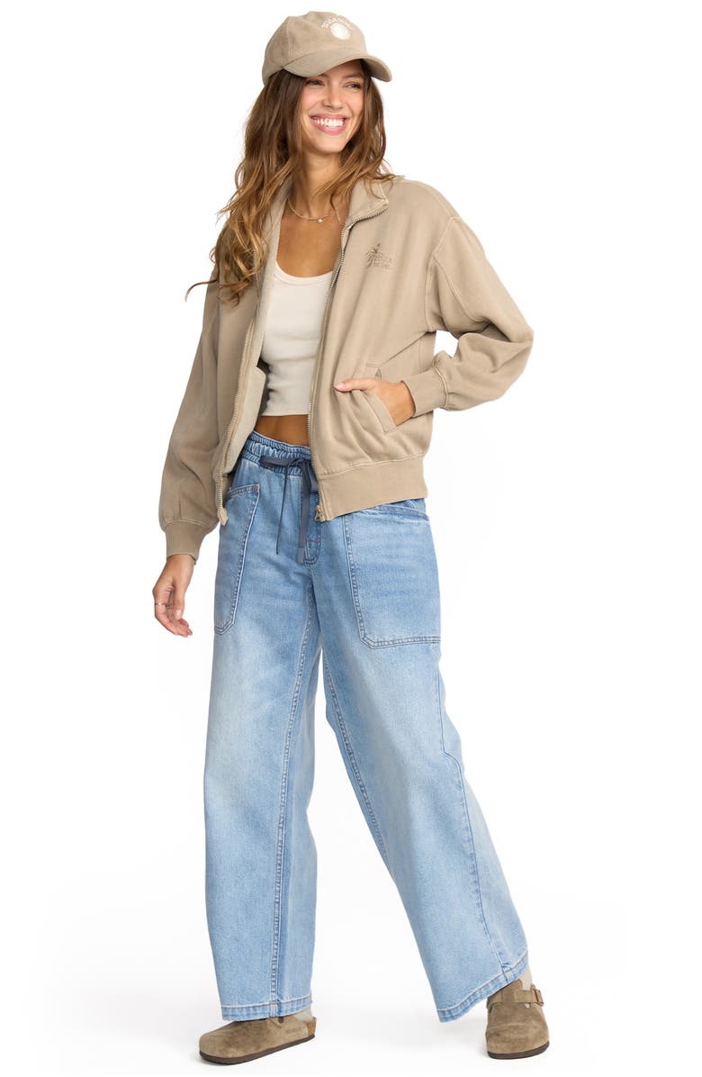 Billabong Sun Lit Fleece Zip Jacket, Alternate, color, Cobblestone