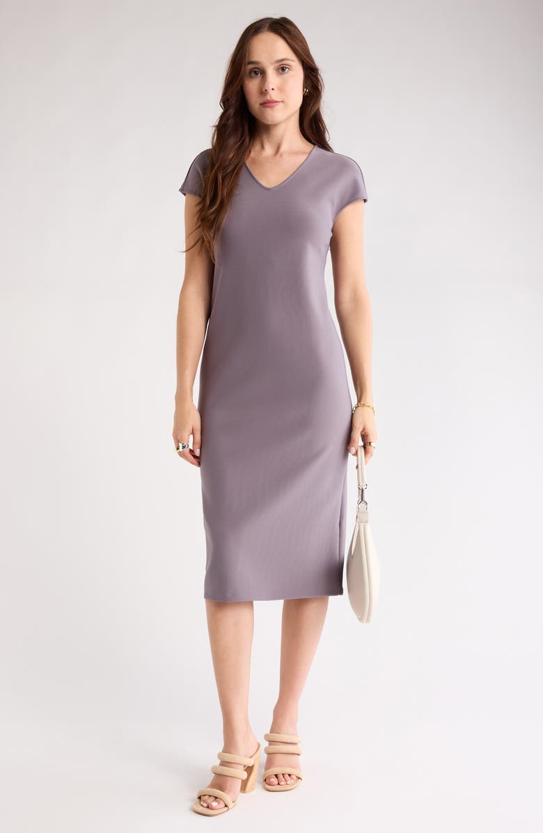 NORDSTROM RACK V-Neck Shift Dress, Alternate, color, Grey Excalibur