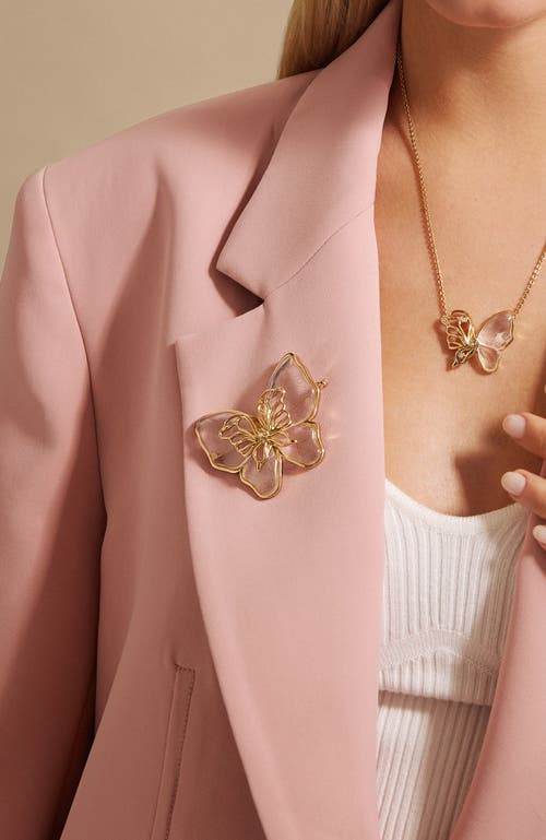 Rc Retro Chic Butterfly Serenade Brooch In Gold