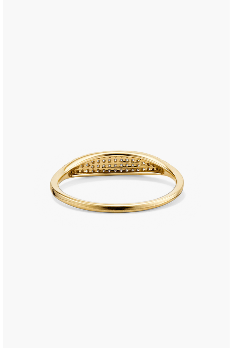Pavé Diamond Slim Signet Ring, Alternate, color, Yellow Gold