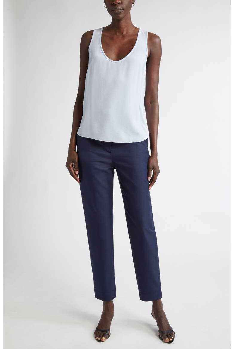 Silk Crepe Shell, Alternate, color, BLUE LAGOON