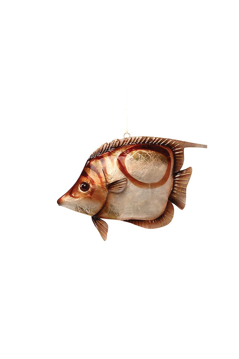 Tortoiseshell Fish Christmas Xmas Ornament Set of 3, Alternate, color, Brown