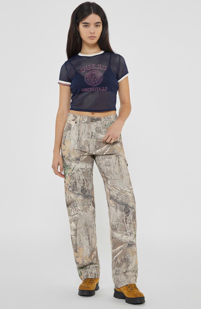 GUESS Logo Ringer Mesh Graphic T-Shirt, Alternate, color, 