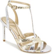Kenneth Cole Liona Embossed T-Strap Sandal