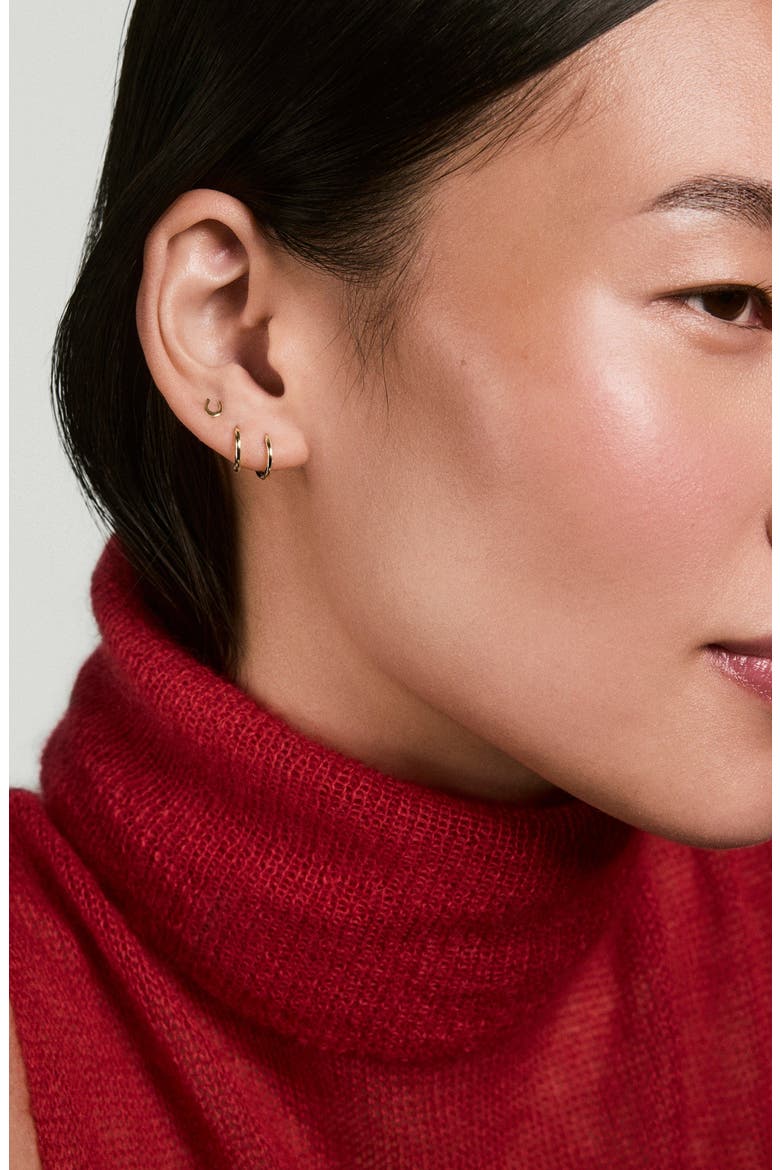 Single Horseshoe Stud, Alternate, color, Yellow Gold