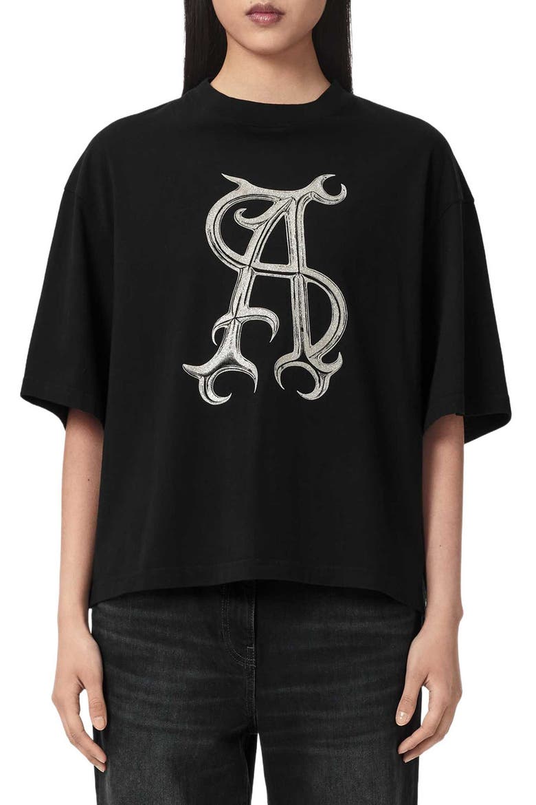 Reflex Amelie Logo Graphic T-shirt, Main, color, BLACK