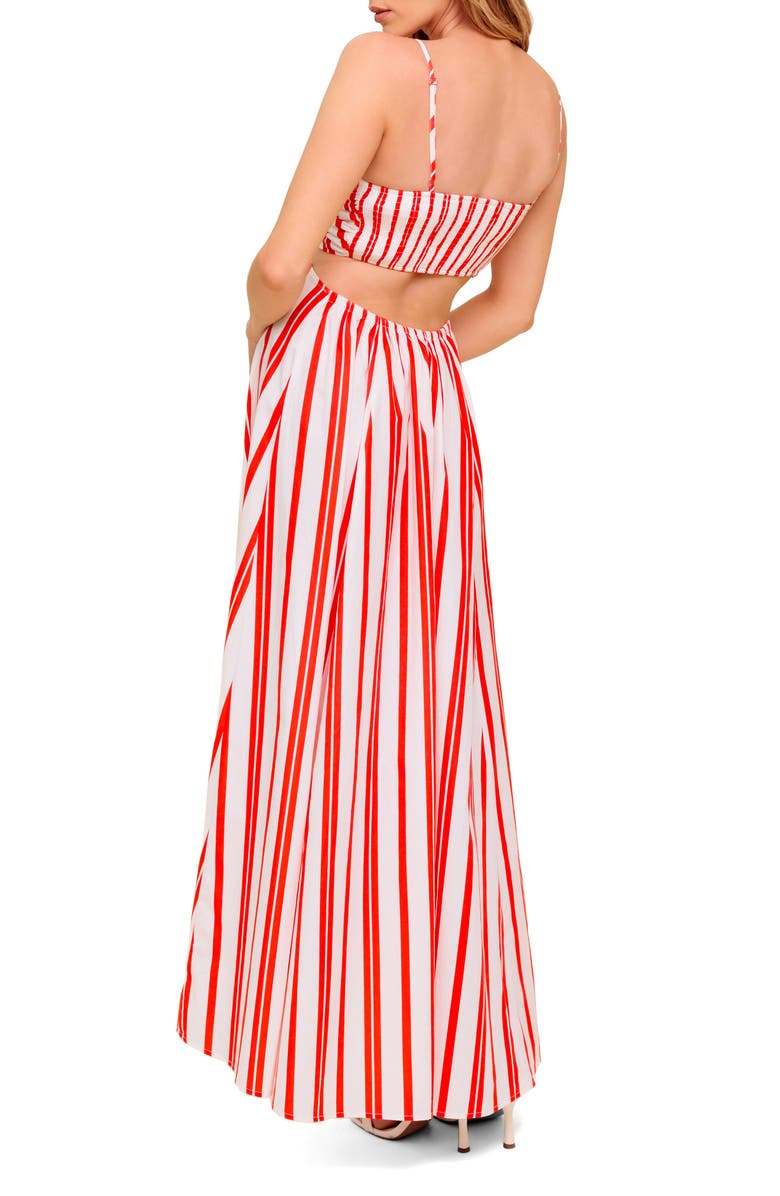 FLYING TOMATO Stripe Maxi Dress, Alternate, color, White Red