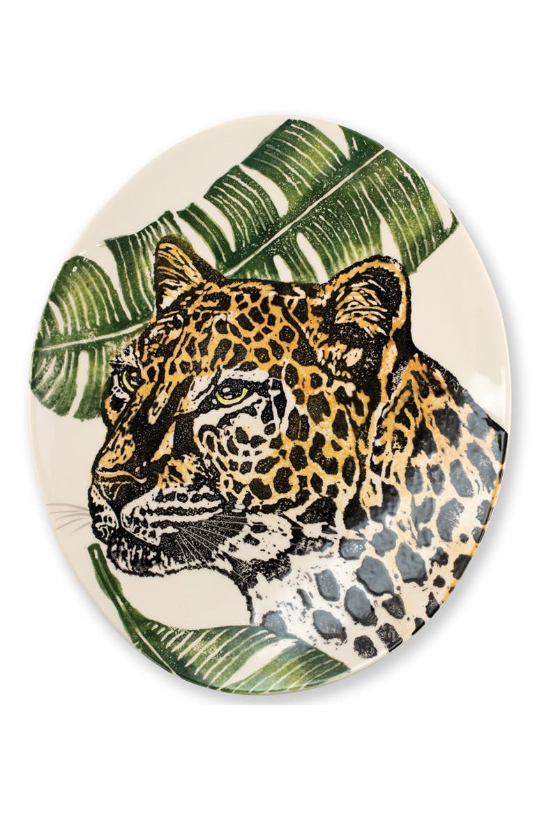 Into the Jungle Cheetah Oval Platter, Main, color, HANDPAINTED