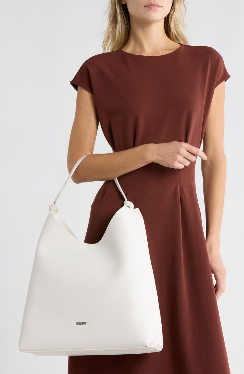 DKNY Paula Hobo Bag with Pouch, Alternate, color, Marshmallow