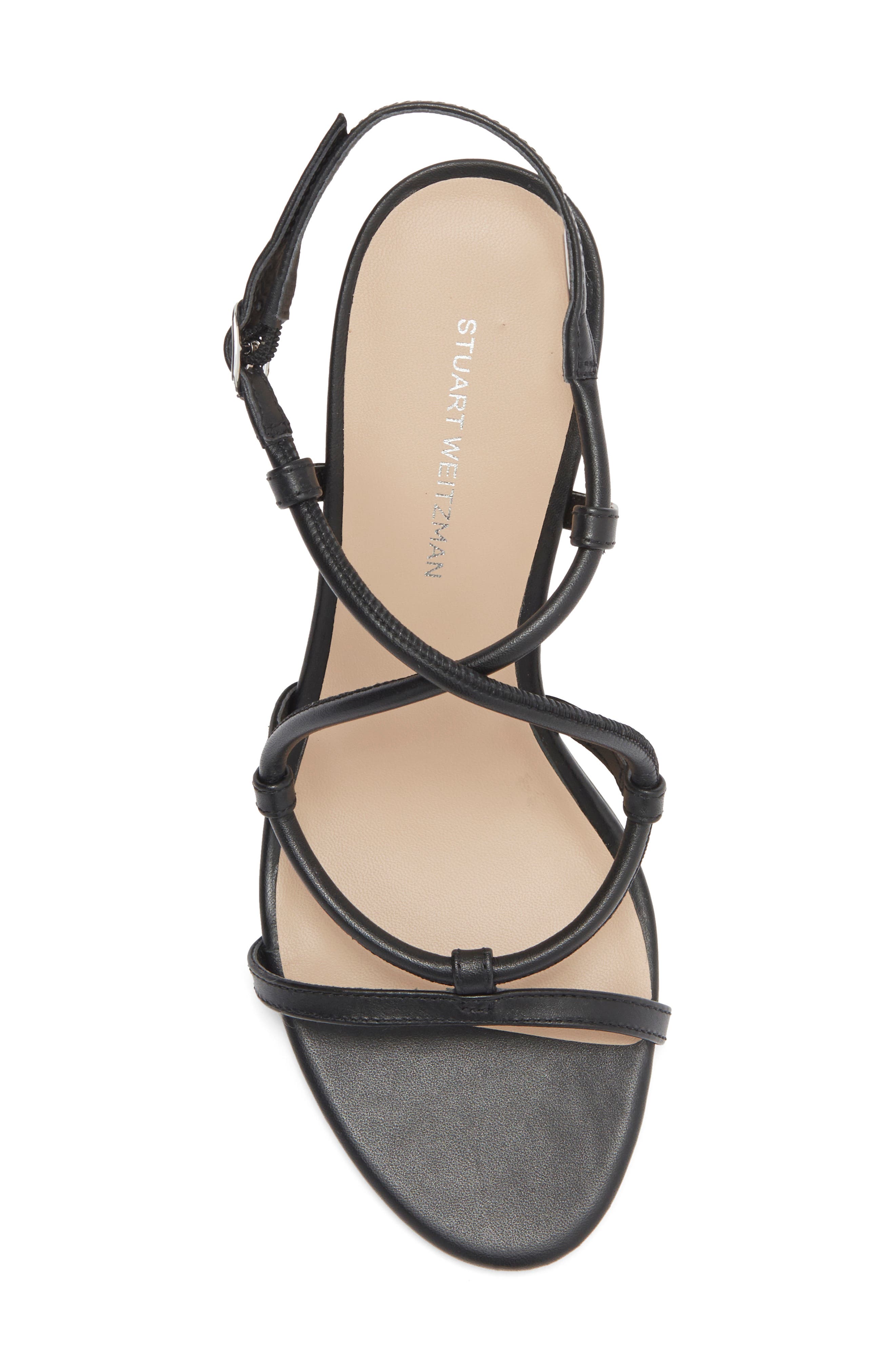 Stuart Weitzman Nilla 75 Block Sandal, Alternate, color, Black