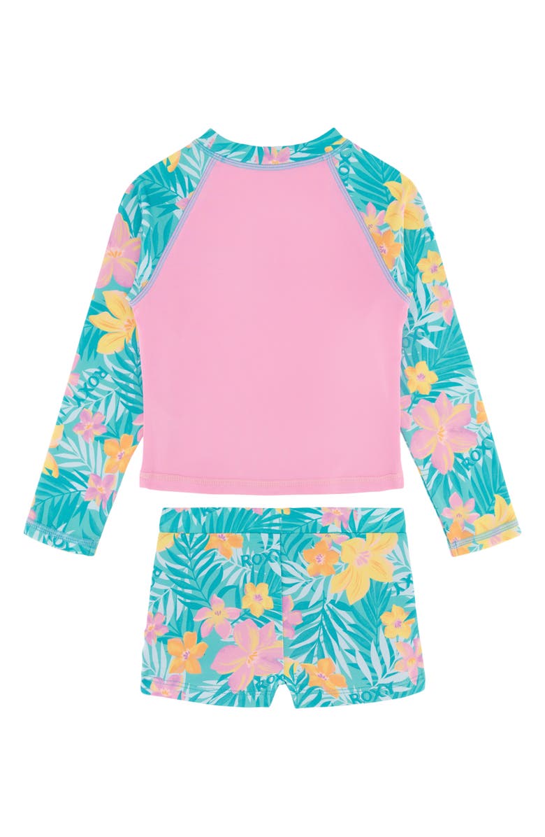 Floral Long Sleeve Two-Piece Rashguard Swimsuit