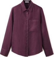 MANGO Linen Button-Up Shirt