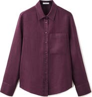 MANGO Linen Button-Up Shirt