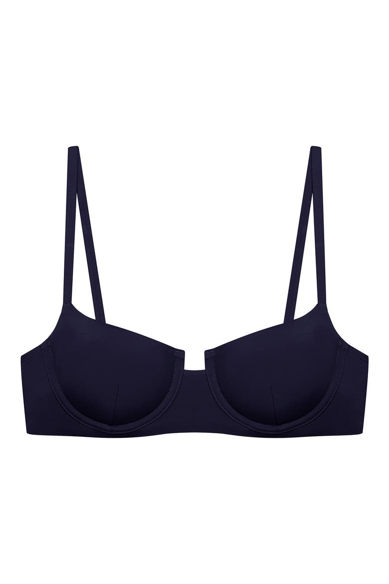 Notched Underwire Bikini Top, Alternate, color, DARK NAVY