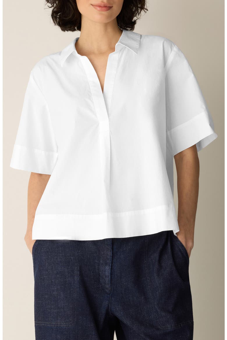 Organic Cotton Short Sleeve Top, Main, color, WHITE