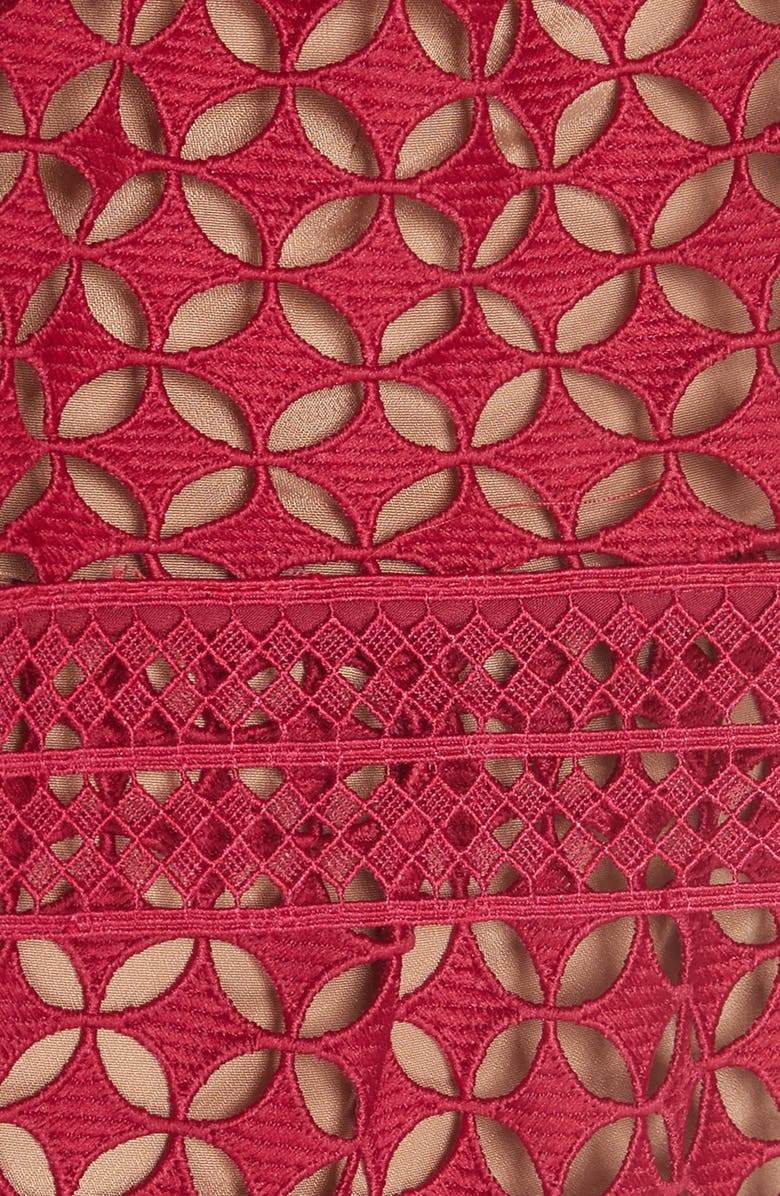 Self-Portrait Off the Shoulder Guipure Lace Dress, Alternate, color,