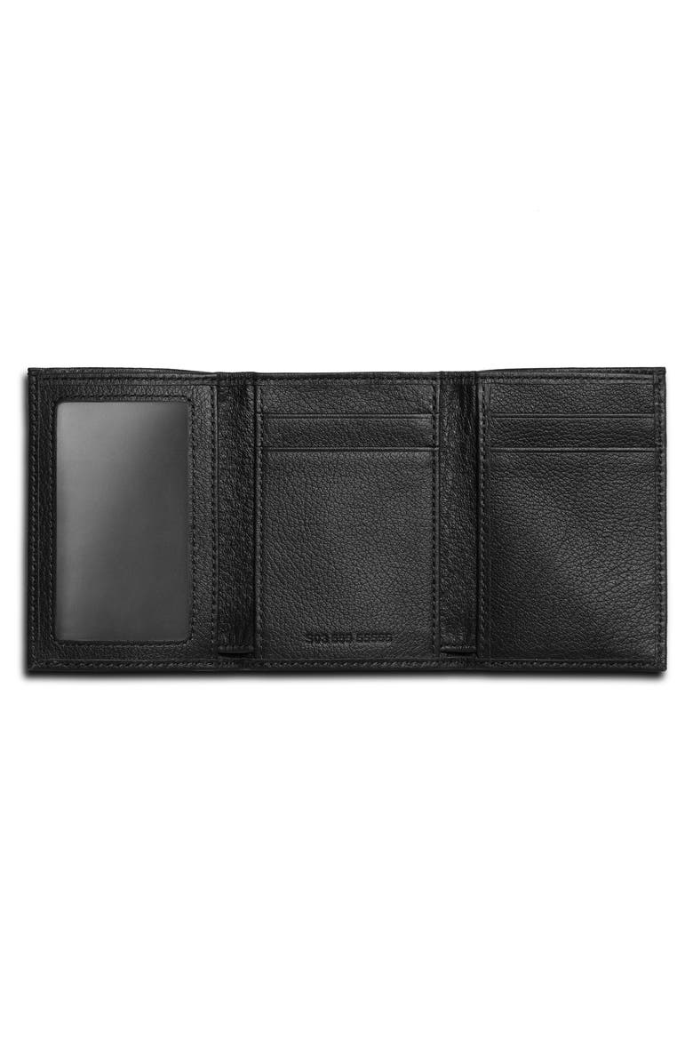 Canfield RFID Trifold Pebbled Leather Wallet, Alternate, color, BLACK