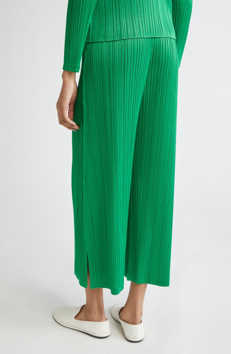 Pleats Please Issey Miyake Monthly Colors February Pleated Crop Wide Leg Pants, Alternate, color, Green