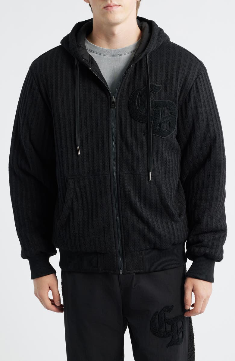 CRIMINAL DAMAGE Stanford Knit Hoodie, Alternate, color, Black