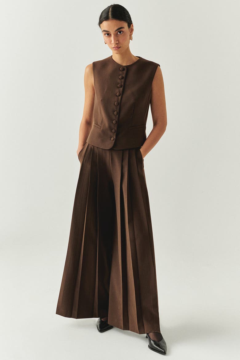 Wide Leg Back Pocketed Pants, Alternate, color, Brown