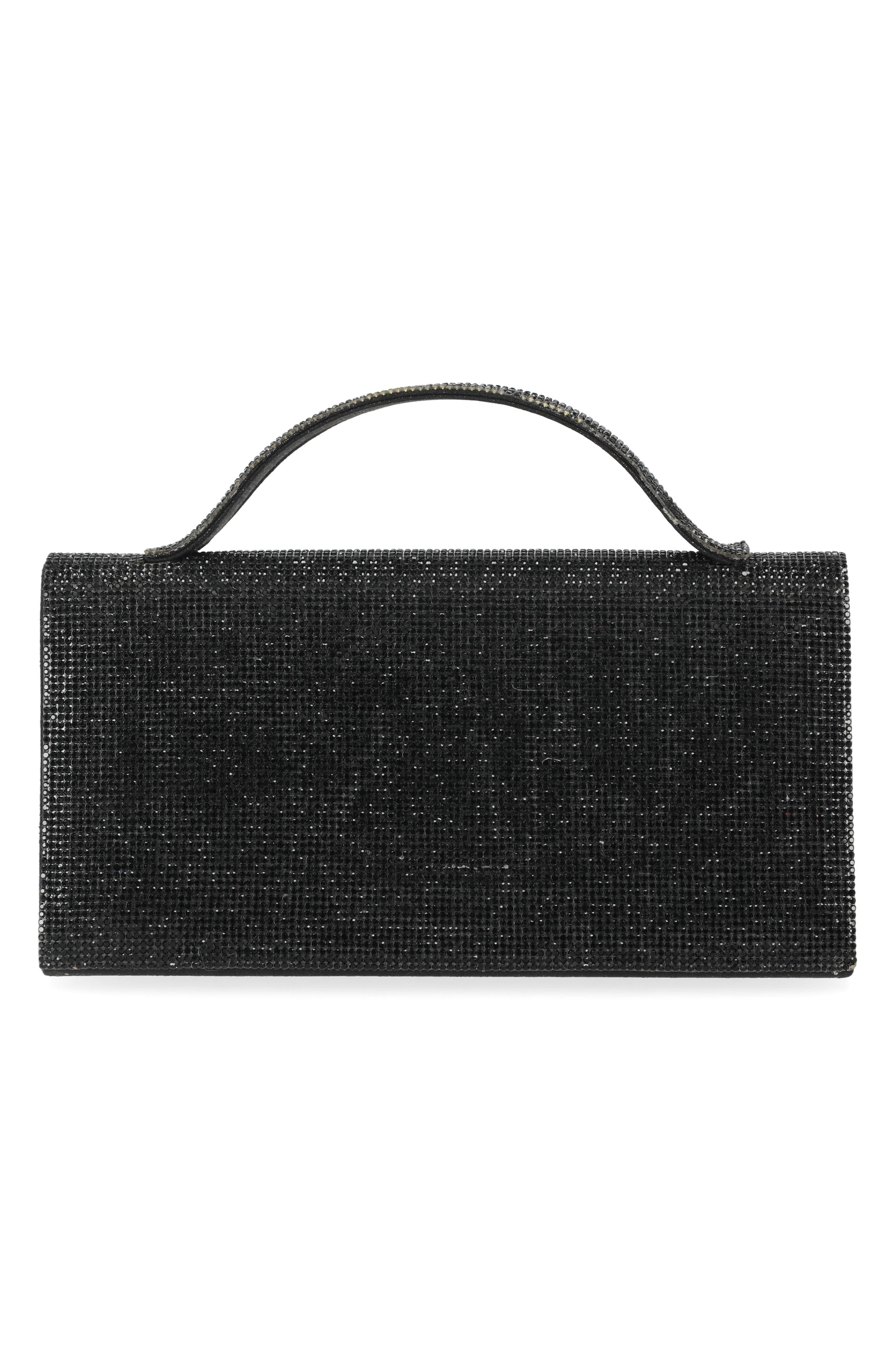 Jessica McClintock Felicia Rhinestone Embellished Top Handle Clutch, Alternate, color, 08N-Black