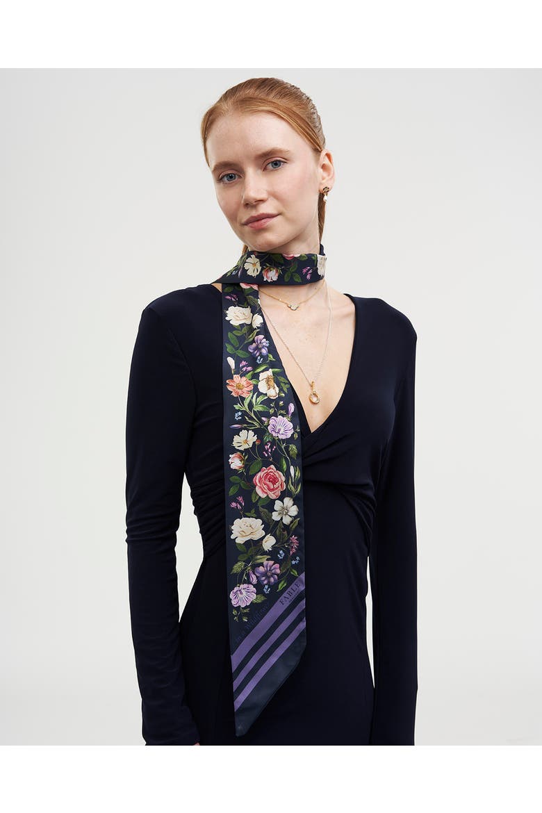 Selene Skinny Scarf, Alternate, color, Navy