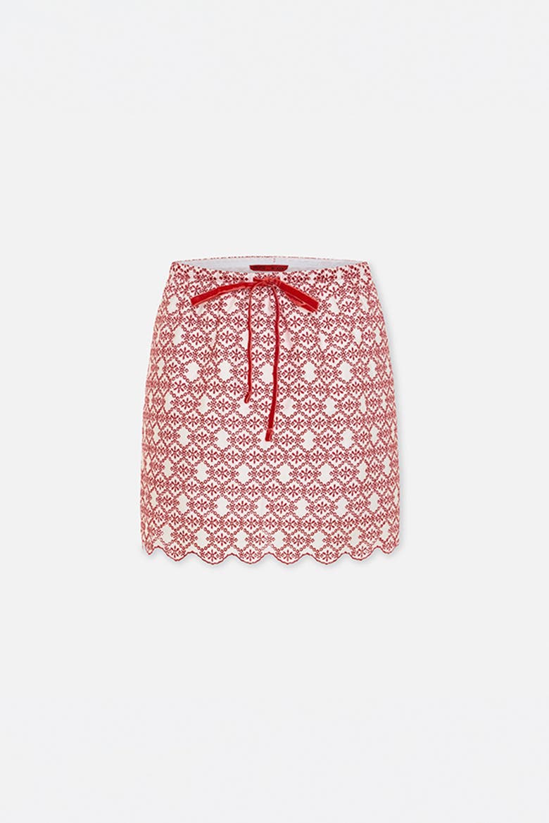 The Broderie Anglaise Edit Mini Skirt With Embroidery, Main, color, white